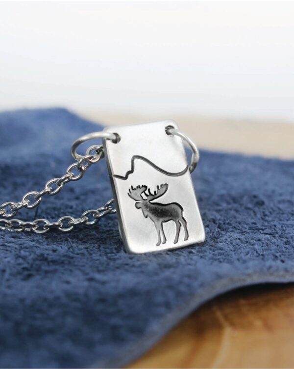 Shop Wyoming Moose  Necklace with Mountain