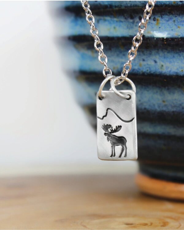 Shop Wyoming Moose  Necklace with Mountain