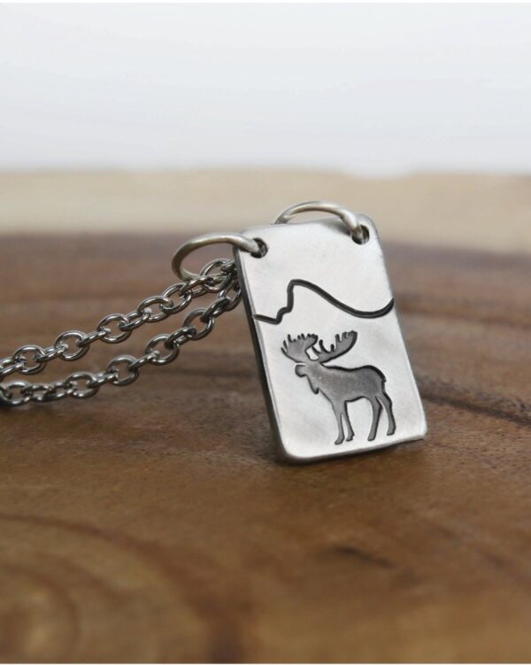 Shop Wyoming Moose  Necklace with Mountain
