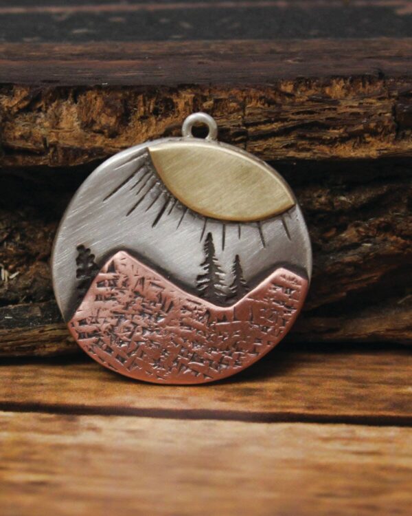 Shop Wyoming Oval Sunburst Mountain Necklace