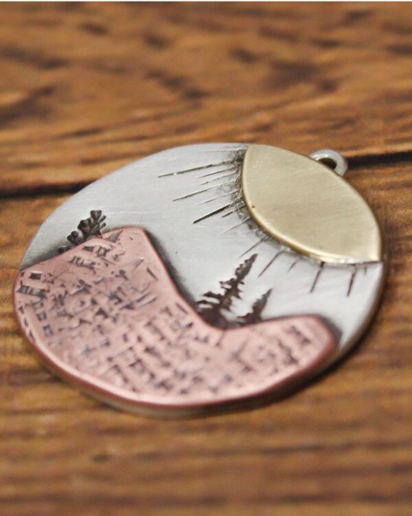 Shop Wyoming Oval Sunburst Mountain Necklace