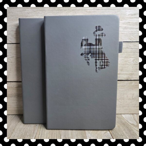 Shop Wyoming Big Bucking Horse Note Pad w/pen ~ Grey & Black Plaid