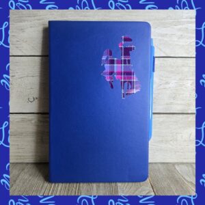 Shop Wyoming Big Bucking Horse Note Pad w/pen ~ Royal & Purple Plaid