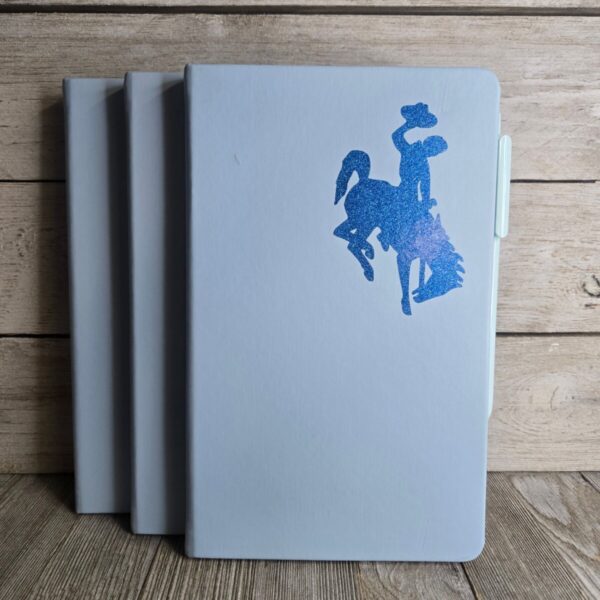 Shop Wyoming Big Bucking Horse Note Pad w/pen ~ Light Blue & Royal Glitter