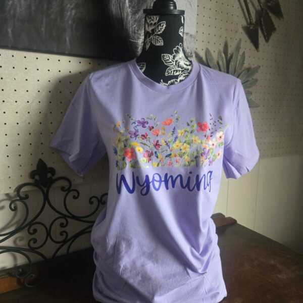 Shop Wyoming Wildflowers in Spring Wyoming~ Lavender Bella Tee