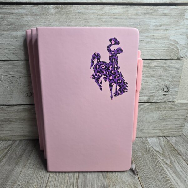 Shop Wyoming Big Bucking Horse Note Pad w/pen ~ Pink w/purple Leopard