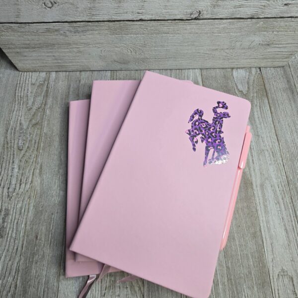 Shop Wyoming Big Bucking Horse Note Pad w/pen ~ Pink w/purple Leopard