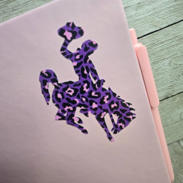 Shop Wyoming Big Bucking Horse Note Pad w/pen ~ Pink w/purple Leopard