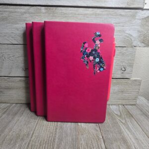 Shop Wyoming Big Bucking Horse Note Pad w/pen ~ Magenta & Summer Floral