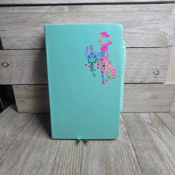 Shop Wyoming Big Bucking Horse Note Pad w/pen ~ Light Aqua & Tropical Floral