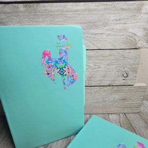 Shop Wyoming Big Bucking Horse Note Pad w/pen ~ Light Aqua & Tropical Floral