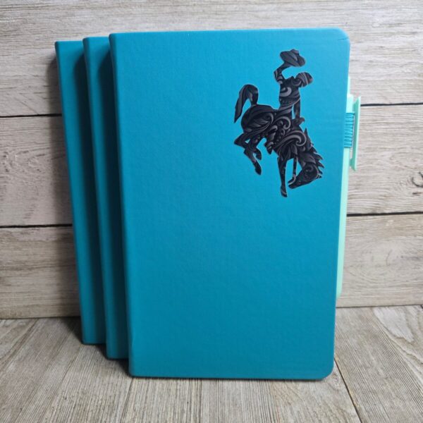 Shop Wyoming Big Bucking Horse Note Pad w/pen ~ Teal w/Black Tool