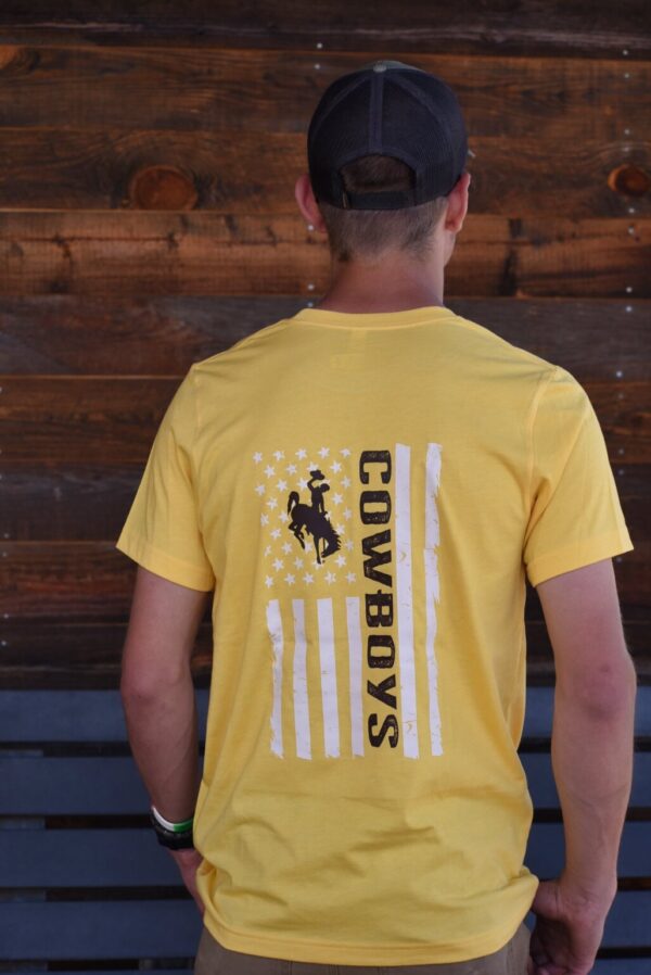 Shop Wyoming Wyoming Flag T-shirt Gold and Brown