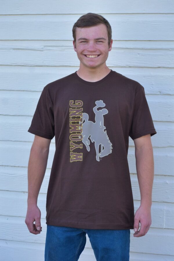 Shop Wyoming Brown Wyoming T-Shirt with Faded horse