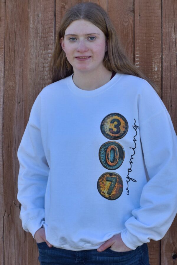 Shop Wyoming 307 Wyoming Crewneck or Zip Up Hoodie
