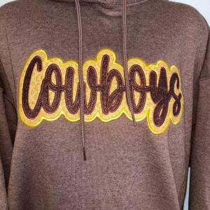 Shop Wyoming Cowboys Applique Embroidery Hoodie