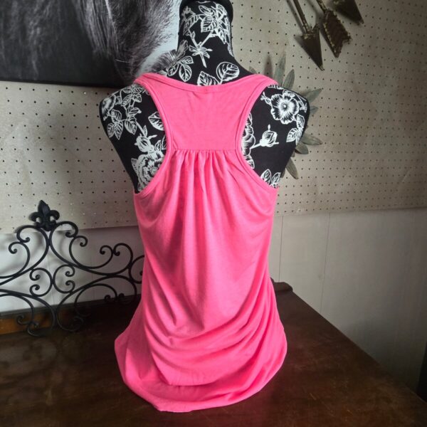 Shop Wyoming Checkered Bucking Horse Flowy Tank ~ Neon Pink