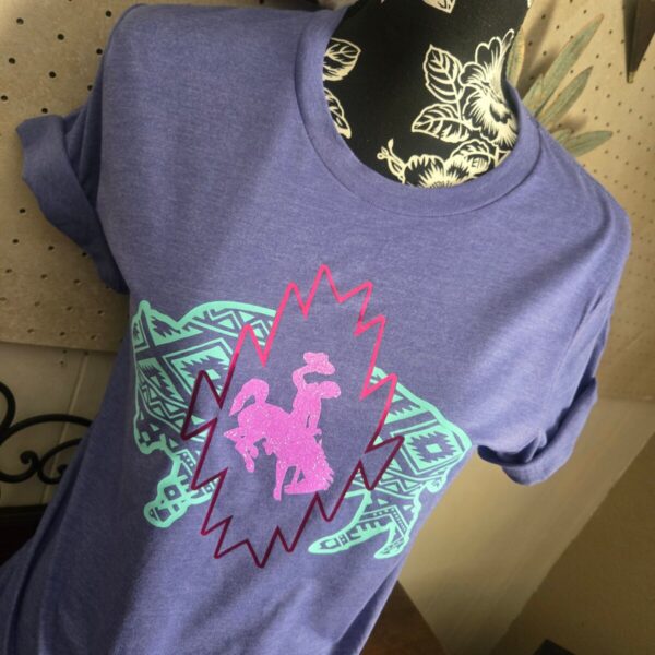 Shop Wyoming Buffalos Roam~ Heather Lapis Bella Tee
