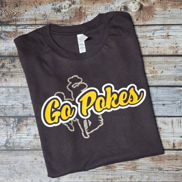 Shop Wyoming Go Pokes! ~ Steamboat ~ Bella Brown Tee