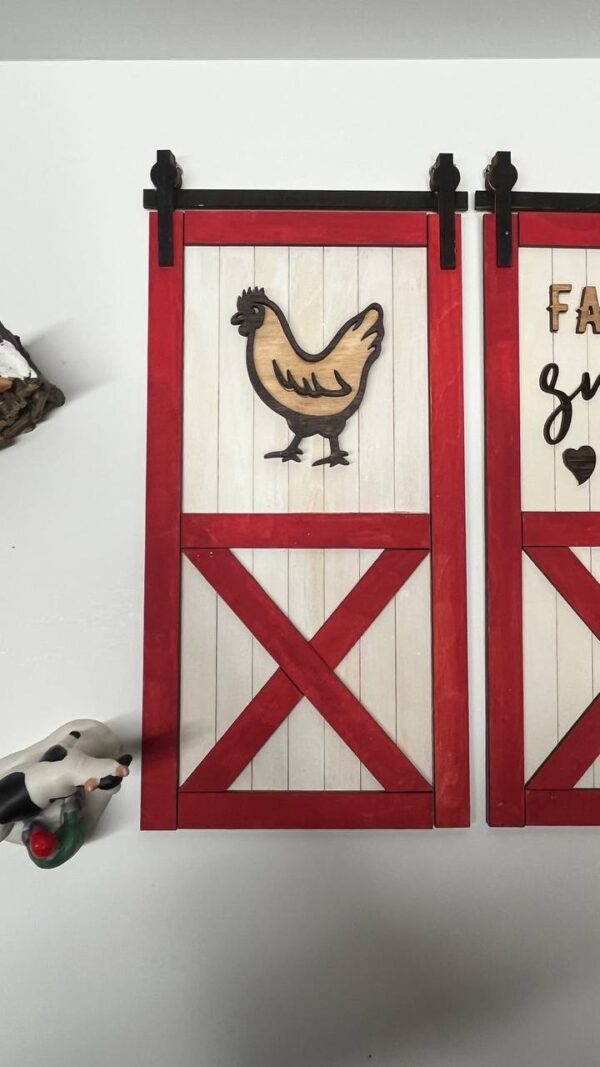 Shop Wyoming Rustic Barn Door “Farm Sweet Farm” Wooden Sign – Hand-Painted Farmhouse Wall Decor