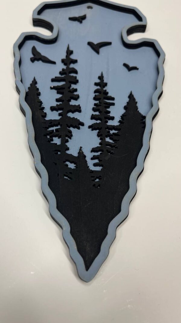 Shop Wyoming Hand-Painted 2-Layered Arrowhead with Forest & Flying Birds – Rustic Nature Wall Art