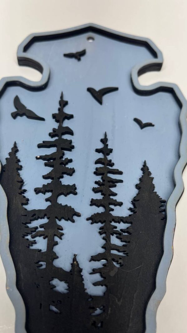 Shop Wyoming Hand-Painted 2-Layered Arrowhead with Forest & Flying Birds – Rustic Nature Wall Art