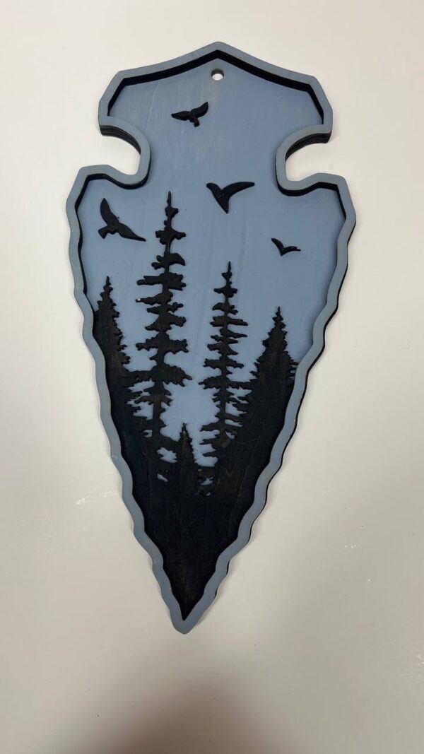 Shop Wyoming Hand-Painted 2-Layered Arrowhead with Forest & Flying Birds – Rustic Nature Wall Art