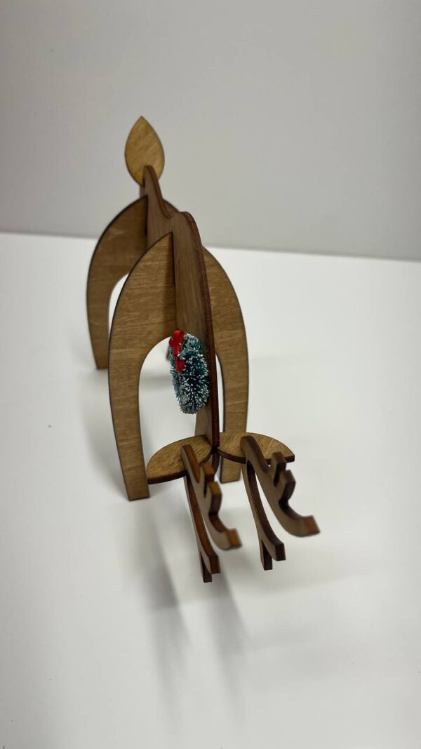 Shop Wyoming Wood Reindeer Decor – Standing & Grazing Reindeer with Wreath – Rustic Christmas Decoration