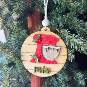 Shop Wyoming 5-Piece Holiday Baking Ornament Set – Layered Wood Christmas Kitchen Decor – Bake, Mix, Roll, Decorate, Apron Ornaments