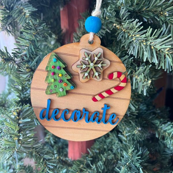 Shop Wyoming 5-Piece Holiday Baking Ornament Set – Layered Wood Christmas Kitchen Decor – Bake, Mix, Roll, Decorate, Apron Ornaments