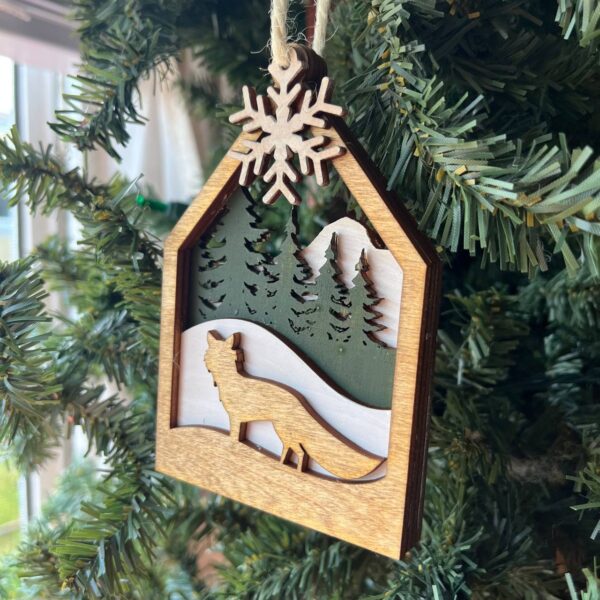 Shop Wyoming Woodland Fox Ornament – 5″ Tall Layered Wood Forest Animal Christmas Tree Decor – Rustic Snowy Cabin Ornament