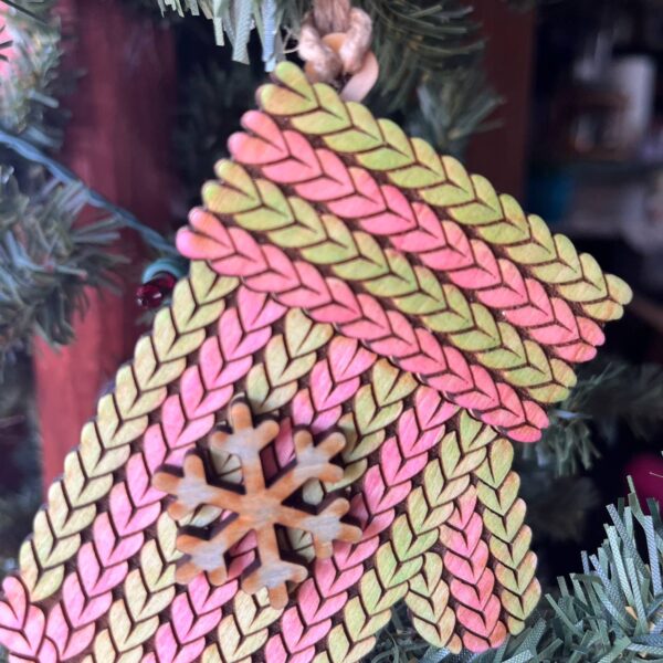 Shop Wyoming Knit Christmas Ornament Set – 4-Piece Rustic Wood Bundle (Hat, Sweater, Stocking & Mitten) – Cozy Farmhouse Holiday Tree Decor – Hand-Painted Wooden Ornaments