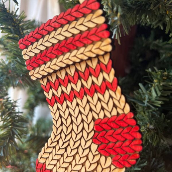 Shop Wyoming Knit Christmas Ornament Set – 4-Piece Rustic Wood Bundle (Hat, Sweater, Stocking & Mitten) – Cozy Farmhouse Holiday Tree Decor – Hand-Painted Wooden Ornaments
