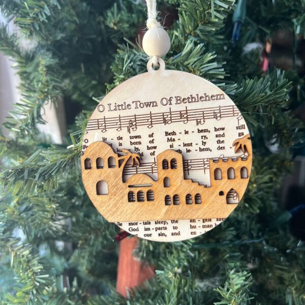 Shop Wyoming Christmas Hymn Ornament Set of 5 | Faith-Based Wood Ornaments with Classic Carols | Religious Christian Holiday Decor | Away in a Manger, We Three Kings, Joy to the World