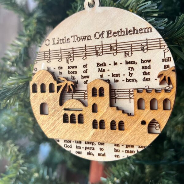 Shop Wyoming Christmas Hymn Ornament Set of 5 | Faith-Based Wood Ornaments with Classic Carols | Religious Christian Holiday Decor | Away in a Manger, We Three Kings, Joy to the World