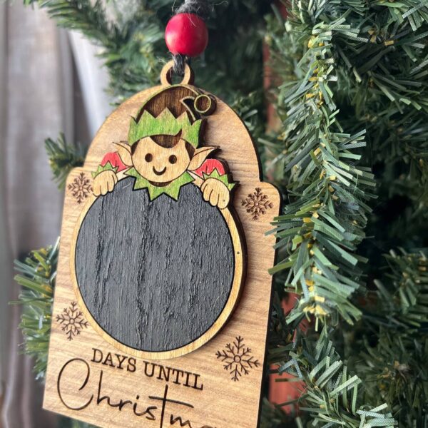 Shop Wyoming Christmas Countdown Elf Ornament – 5″ Tall Wooden Days Until Christmas Chalkboard – Holiday Elf Chalk Sign Tree Decoration