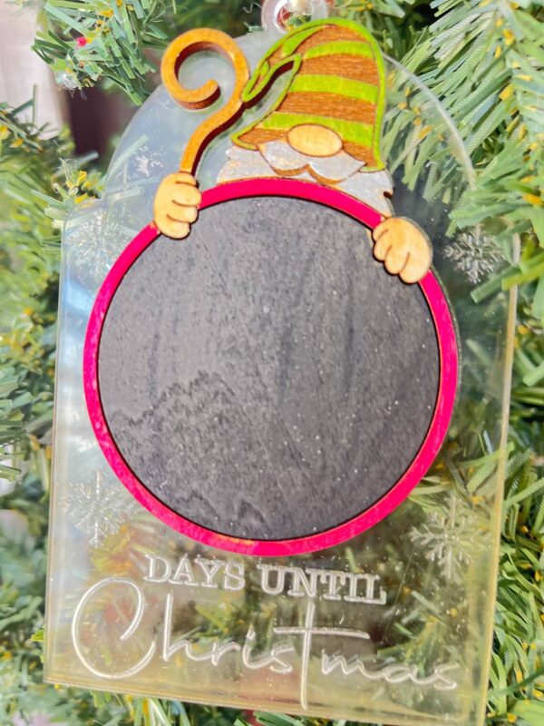 Shop Wyoming Christmas Countdown Gnome Ornament – Clear Acrylic Days Until Christmas Chalkboard – 5″ Tall Holiday Gnome Tree Decoration
