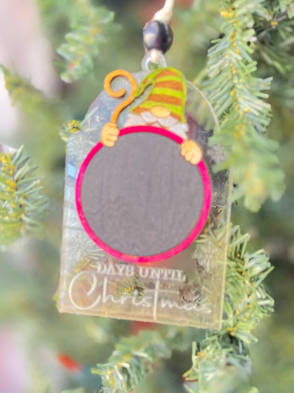 Shop Wyoming Christmas Countdown Gnome Ornament – Clear Acrylic Days Until Christmas Chalkboard – 5″ Tall Holiday Gnome Tree Decoration
