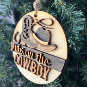 Shop Wyoming Dibs on the Cowboy Ornament – Western Cowboy Hat & Boot Christmas Tree Decor, Rustic Country Holiday Gift for Her