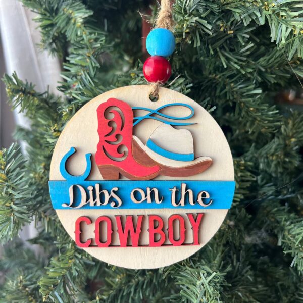 Shop Wyoming Dibs on the Cowboy Ornament – Western Cowboy Hat & Boot Christmas Tree Decor, Rustic Country Holiday Gift for Her