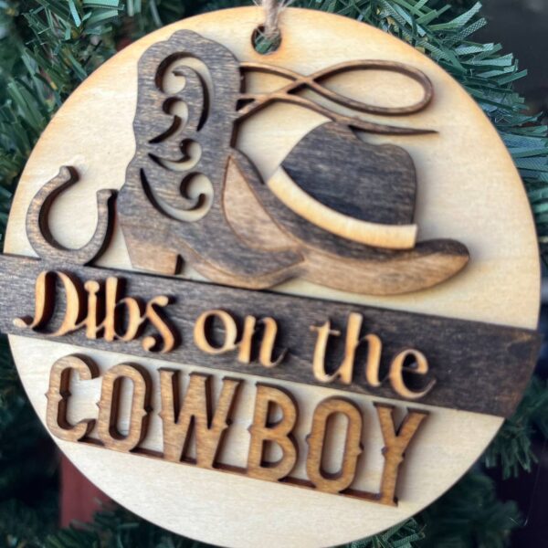 Shop Wyoming Dibs on the Cowboy Ornament – Western Cowboy Hat & Boot Christmas Tree Decor, Rustic Country Holiday Gift for Her