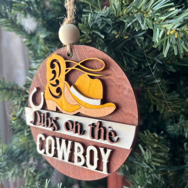 Shop Wyoming Dibs on the Cowboy Ornament – Western Cowboy Hat & Boot Christmas Tree Decor, Rustic Country Holiday Gift for Her