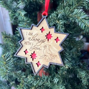 Shop Wyoming Cardinal Memorial Christmas Ornament – “I Am Always With You” Star | Wood Holiday Ornament with Red Inlay | Sympathy Tree Decoration | Remembrance Gift