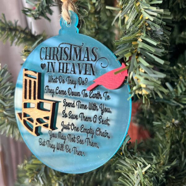 Shop Wyoming Christmas in Heaven Memorial Ornament – Acrylic Cardinal Ornament with Rocking Chair | 3.25″ Sympathy Christmas Gift for Loved Ones Passed
