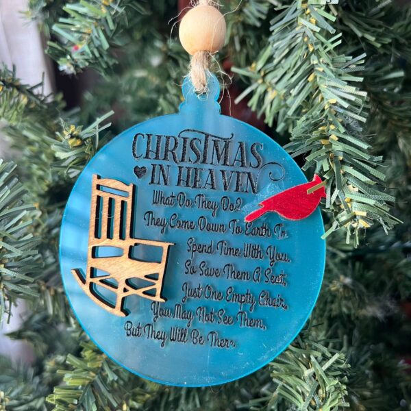 Shop Wyoming Christmas in Heaven Memorial Ornament – Acrylic Cardinal Ornament with Rocking Chair | 3.25″ Sympathy Christmas Gift for Loved Ones Passed