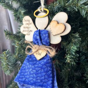 Shop Wyoming Personalized Memorial Angel Ornament – DIY Clothing Keepsake Ornament for Loss of Loved One | Custom Remembrance Gift with Fabric from Loved One’s Shirt