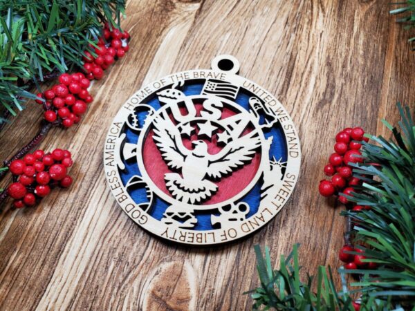 Shop Wyoming USA Patriotic Ornament – Limited Edition Red White & Blue Holiday Decor