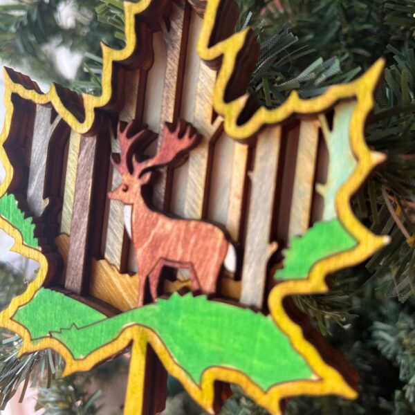 Shop Wyoming Rustic Outdoor Christmas Ornament Set – Hand-Painted 4-Layer Wooden Nature Collection (12 Pieces)