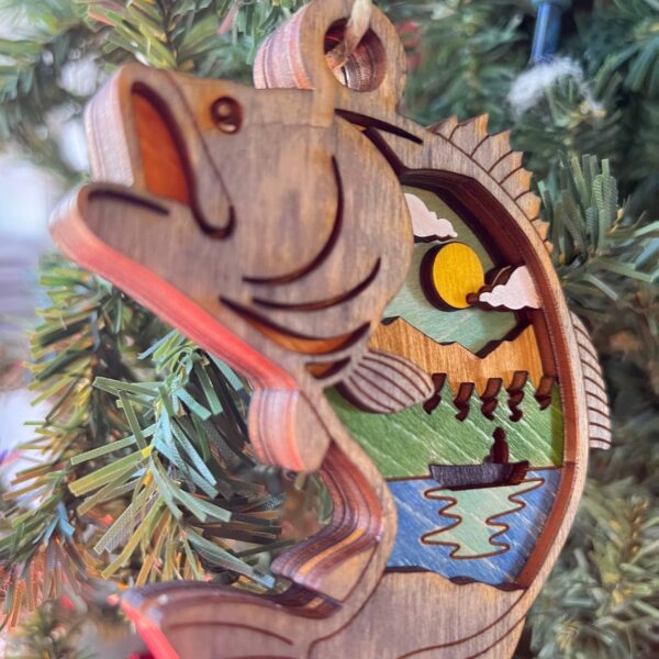 Shop Wyoming Rustic Outdoor Christmas Ornament Set – Hand-Painted 4-Layer Wooden Nature Collection (12 Pieces)