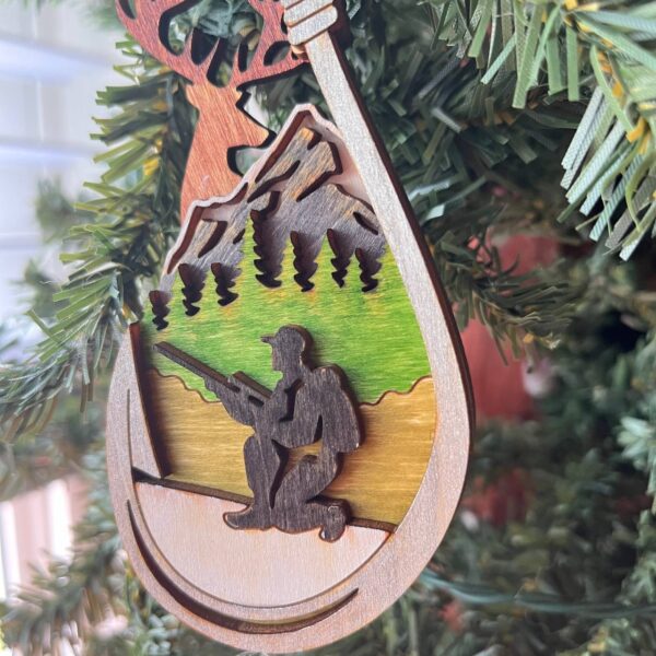 Shop Wyoming Rustic Outdoor Christmas Ornament Set – Hand-Painted 4-Layer Wooden Nature Collection (12 Pieces)